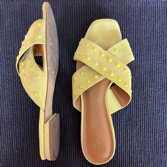 Two (2) pair Halston summer slide sandals - leather suede - Picture 3 of 10